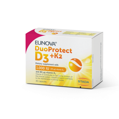 Eunova DuoProtect D3+K2 1000IU A30